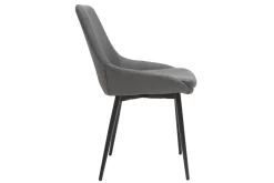 Miliboo Chaise Design-Chaises design en tissu gris et métal noir (lot de 2) HOLO
