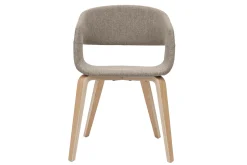 Miliboo Chaise Design-Chaises design en tissu taupe et bois clair (lot de 2) SLAM