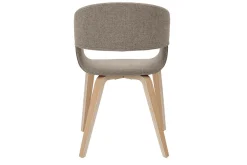 Miliboo Chaise Design-Chaises design en tissu taupe et bois clair (lot de 2) SLAM