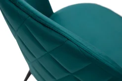 Miliboo Chaise Design-Chaises design en tissu velours bleu pétrole et métal noir (lot de 2) JOVI