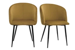 Miliboo Chaise Design-Chaises design en tissu velours bronze et métal noir (lot de 2) VANITY