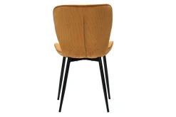 Miliboo Chaise Design-Chaises design en tissu velours côtelé jaune curry et métal noir (lot de 2) ADDICT