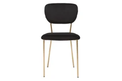 Miliboo Chaise Design-Chaises design en tissu velours noir et métal doré (lot de 2) LEPIDUS