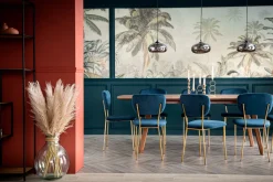 Miliboo Chaise Design-Chaises design en tissu velours noir et métal doré (lot de 2) LEPIDUS