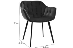 Miliboo Chaise Design-Chaises design en tissu velours bleu pétrole et métal noir (lot de 2) BURTON