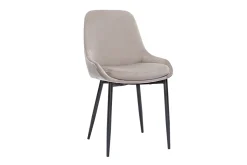 Miliboo Chaise Design-Chaises design en tissu velours taupe et métal noir (lot de 2) HOLO