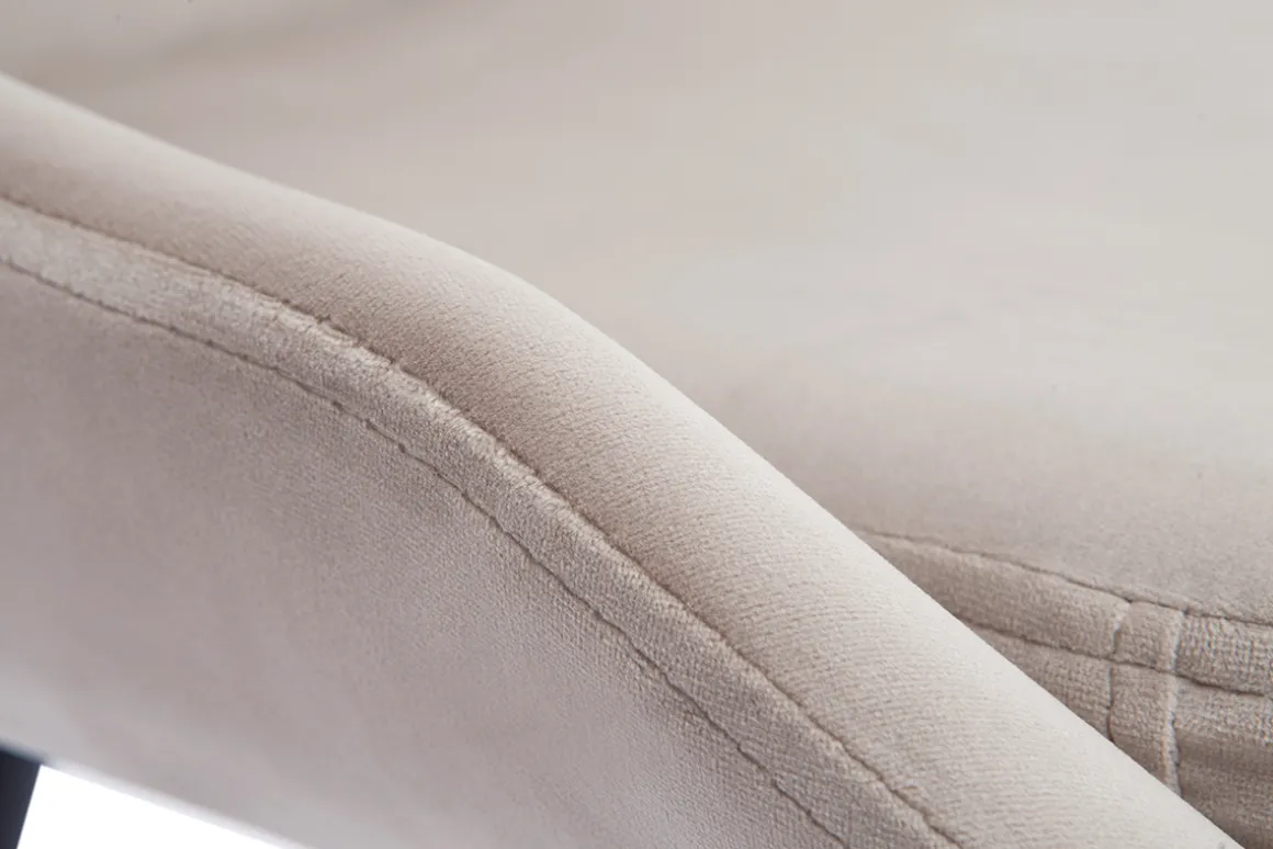 Miliboo Chaise Design-Chaises design en tissu velours taupe et métal noir (lot de 2) HOLO