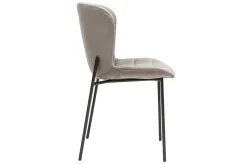 Miliboo Chaise Design-Chaises design en tissu velours taupe et métal noir (lot de 2) SAIGA