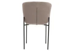 Miliboo Chaise Design-Chaises design en tissu velours taupe et métal noir (lot de 2) SAIGA