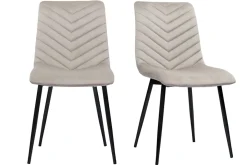 Miliboo Chaise Design-Chaises design en tissu velours taupe et métal noir (lot de 2) PUMPKIN