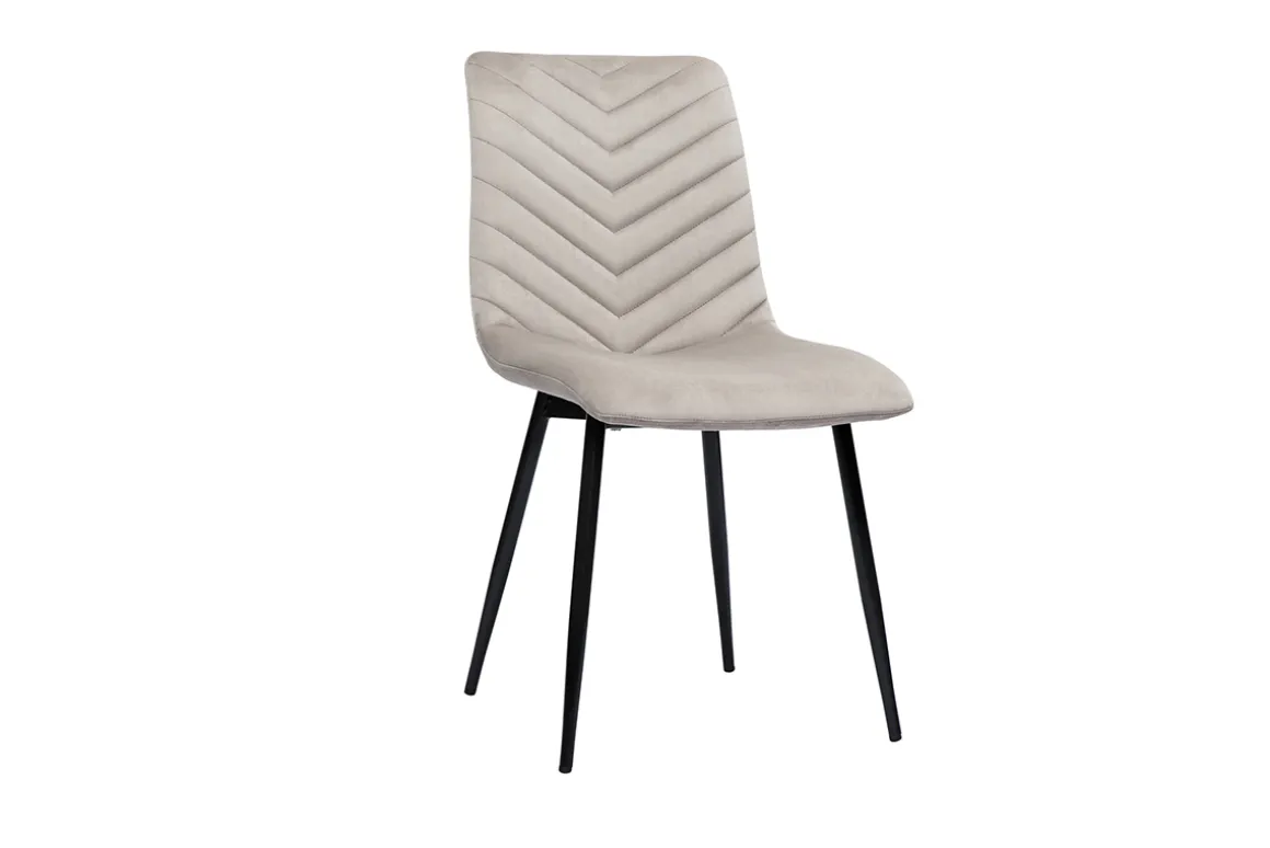 Miliboo Chaise Design-Chaises design en tissu velours taupe et métal noir (lot de 2) PUMPKIN