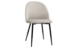 Miliboo Chaise Design-Chaises design en tissu velours taupe et métal noir (lot de 2) JOVI
