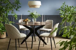 Miliboo Chaise Design-Chaises design en tissu velours taupe et métal noir (lot de 2) JOVI