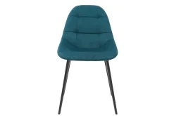 Miliboo Chaise Design-Chaises design en tissu velours bleu pétrole et métal noir (lot de 2) COX