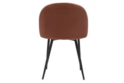 Miliboo Chaise Design-Chaises design en tissu velours rouge tomette et métal noir (lot de 2) CELESTE