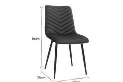 Miliboo Chaise Design-Chaises design en tissu velours bleu pétrole et métal noir (lot de 2) PUMPKIN