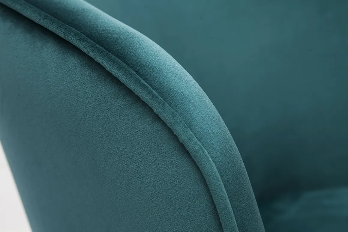 Miliboo Chaise Design-Chaises design en tissu velours bleu pétrole et métal noir (lot de 2) SERIF