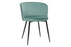 Miliboo Chaise Design-Chaises design en tissu velours céladon et métal noir (lot de 2) SERIF