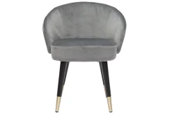 Miliboo Chaise Design-Chaises design en tissu velours gris, bois noir et métal doré (lot de 2) BRIZO