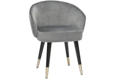 Miliboo Chaise Design-Chaises design en tissu velours gris, bois noir et métal doré (lot de 2) BRIZO