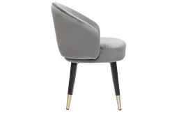 Miliboo Chaise Design-Chaises design en tissu velours gris, bois noir et métal doré (lot de 2) BRIZO