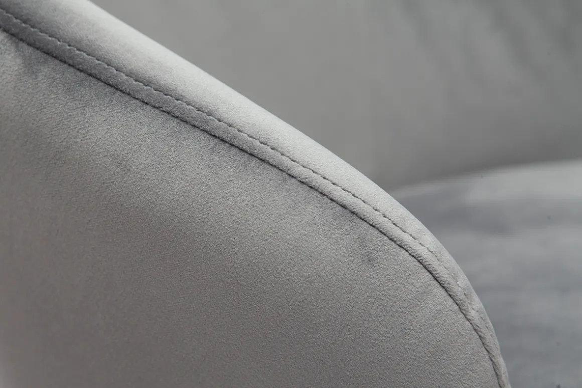 Miliboo Chaise Design-Chaises design en tissu velours gris, bois noir et métal doré (lot de 2) BRIZO