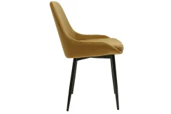 Miliboo Chaise Design-Chaises design en tissu velours bronze et métal noir (lot de 2) HOLO