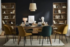 Miliboo Chaise Design-Chaises design en tissu velours bronze et métal noir (lot de 2) HOLO