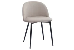 Miliboo Chaise Design-Chaises design en tissu velours taupe et métal noir (lot de 2) CELESTE
