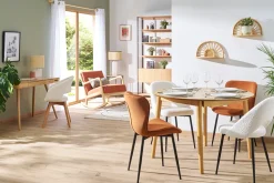 Miliboo Chaise Design-Chaises design en tissu velours côtelé terre brûlée et métal noir (lot de 2) ADDICT