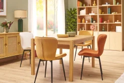 Miliboo Chaise Design-Chaises design en tissu velours côtelé terre brûlée et métal noir (lot de 2) ADDICT