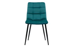 Miliboo Chaise Design-Chaises design en tissu velours bleu canard et métal noir (lot de 2) MAXWELL