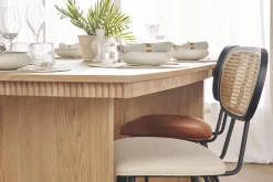 Miliboo Chaise Design-Chaises design en velours terre brûlée, métal noir et cannage rotin naturel (lot de 2) TOLMA