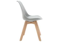 Miliboo Chaise Design-Chaises design gris et bois clair massif (lot de 2) PAULINE