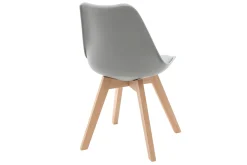 Miliboo Chaise Design-Chaises design gris et bois clair massif (lot de 2) PAULINE