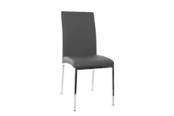 Miliboo Chaise Design-Chaises design gris et métal acier chromé (lot de 2) SIMEA