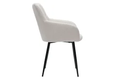 Miliboo Chaise Design-Chaises design matelassées en tissu effet velours texturé beige et métal noir (lot de 2) MONTERO