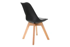 Miliboo Chaise Design-Chaises design noir et bois clair massif (lot de 2) PAULINE