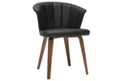Miliboo Chaise Design-Chaises design noir et bois foncé noyer (lot de 2 ) ALBIN