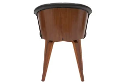 Miliboo Chaise Design-Chaises design noir et bois foncé noyer (lot de 2 ) ALBIN