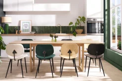 Miliboo Chaise Design|Chaise En Bois-Chaises design noire en bois noir et métal (lot de 2) TOBIAS