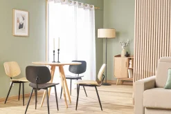 Miliboo Chaise Design|Chaise En Bois-Chaises design noire en bois noir et métal (lot de 2) TOBIAS