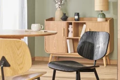 Miliboo Chaise Design|Chaise En Bois-Chaises design noire en bois noir et métal (lot de 2) TOBIAS