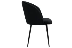 Miliboo Chaise Design-Chaises design noires en tissu velours et métal (lot de 2) VANITY