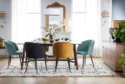 Miliboo Chaise Design-Chaises design noires en tissu velours et métal (lot de 2) VANITY