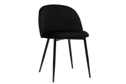 Miliboo Chaise Design-Chaises design noires en tissu velours et métal (lot de 2) CELESTE