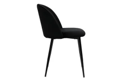 Miliboo Chaise Design-Chaises design noires en tissu velours et métal (lot de 2) CELESTE