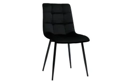 Miliboo Chaise Design-Chaises design noires en tissu velours noir et métal (lot de 2) MAXWELL