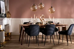 Miliboo Chaise Design-Chaises design noires en tissu velours et métal (lot de 2) HOLO