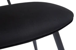 Miliboo Chaise Design-Chaises design noires en tissu velours, métal et cannage rotin naturel (lot de 2) TOLMA